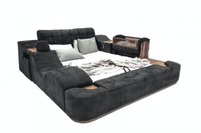 Fano Luxury Smart Bed With Chaise Lounge And Cot Bed Crib For Babies Sleek Living